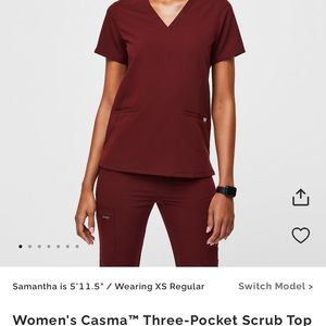 Figs burgundy scrub set